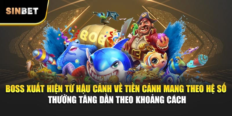 Boss xuất hiện từ hậu cảnh về tiền cảnh mang theo hệ số thưởng tăng dần theo khoảng cách