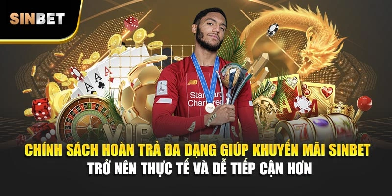 Chính sách hoàn trả đa dạng giúp khuyến mãi Sinbet trở nên thực tế và dễ tiếp cận hơn